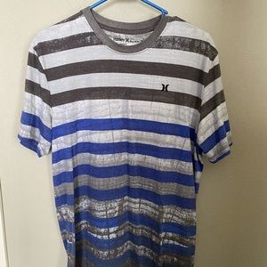 Hurley-Buckle Gray Blue stripe T-shirt Men’s